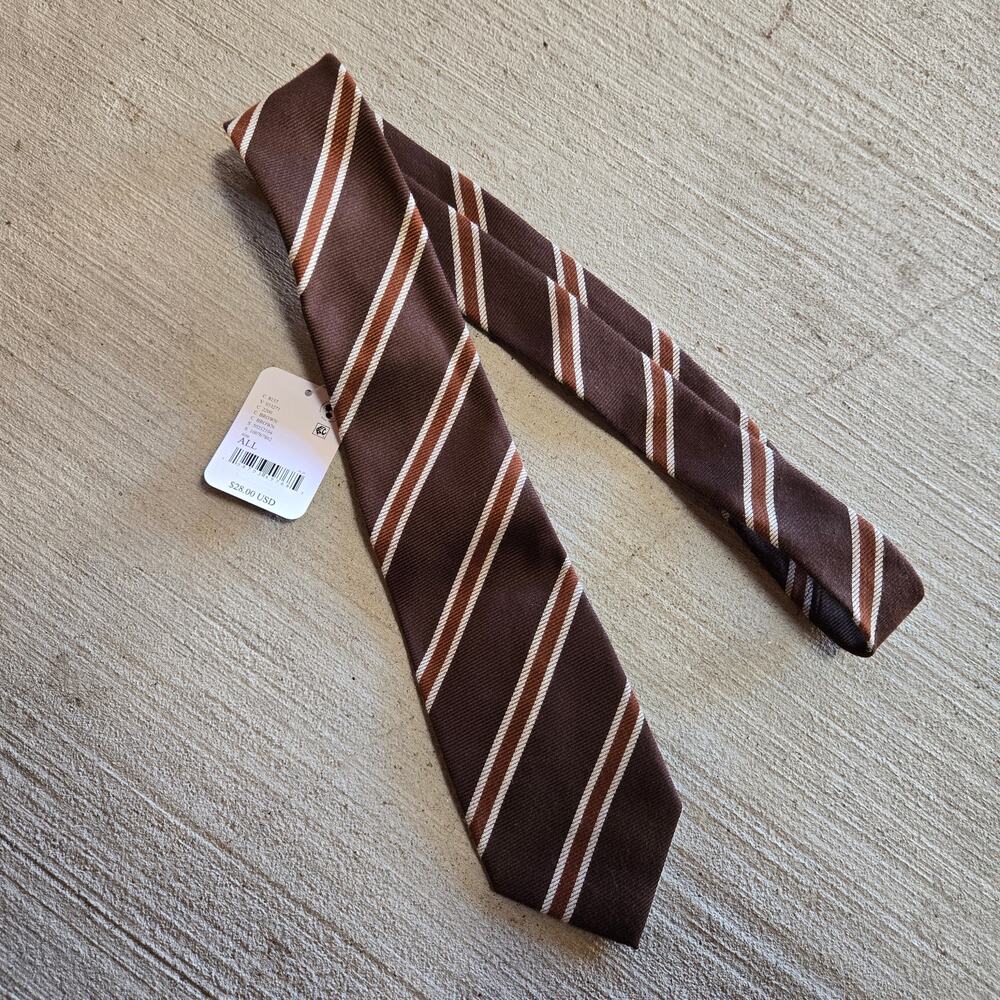 Free People Meet Me At Greenpoint Brown Striped Tie NWT Bow Purse Belt Accessory - Picture 2 of 4